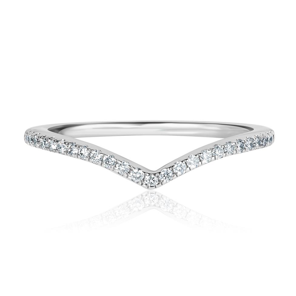 Platinum Wishbone Shaped Diamond Ring 0.16ct Thumbnail Image 1