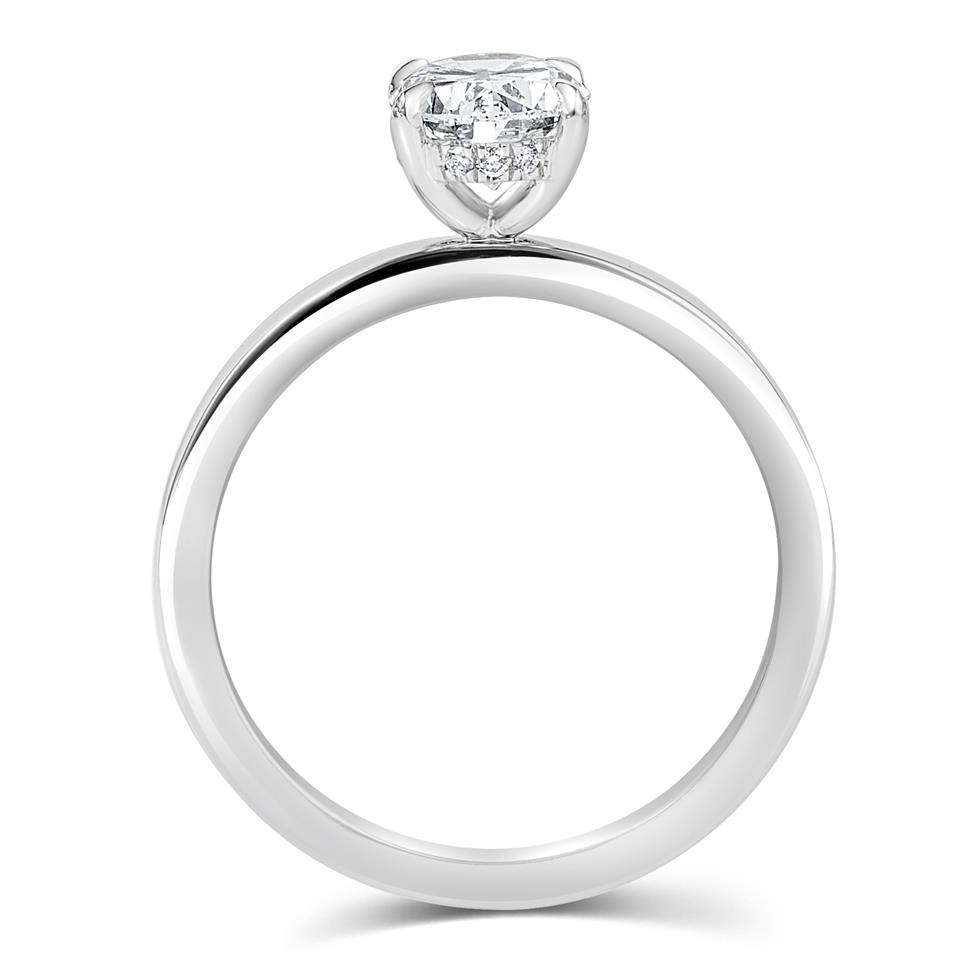Platinum Oval Cut Diamond Solitaire Engagement Ring 1.21ct Thumbnail Image 2