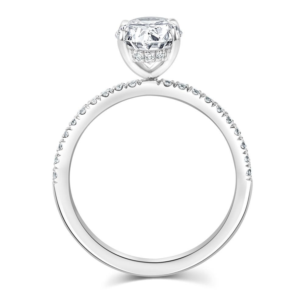 Platinum Oval Cut Diamond Solitaire Engagement Ring 1.79ct Thumbnail Image 2