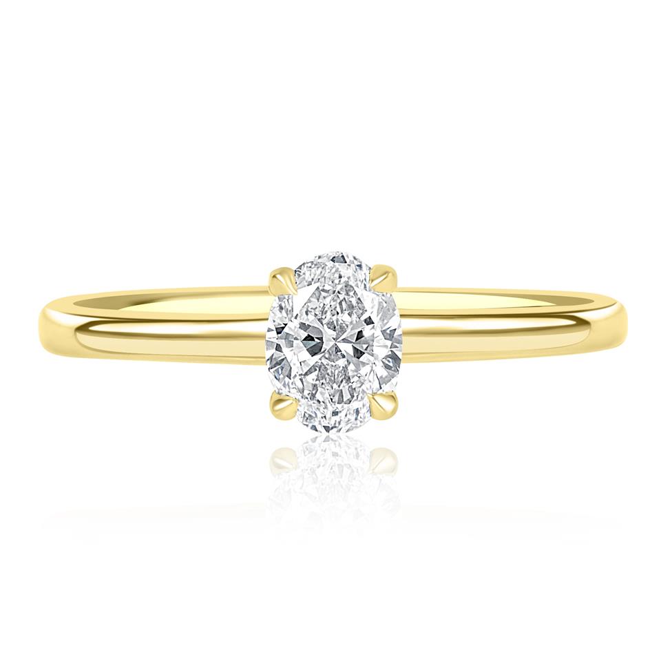 Platinum Oval Cut Diamond Solitaire Engagement Ring 0.50ct Thumbnail Image 1