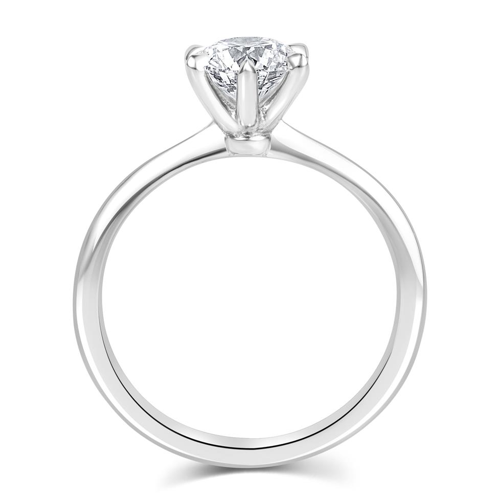 Platinum Six Claw Diamond Solitaire Engagement Ring 1.00ct Thumbnail Image 2