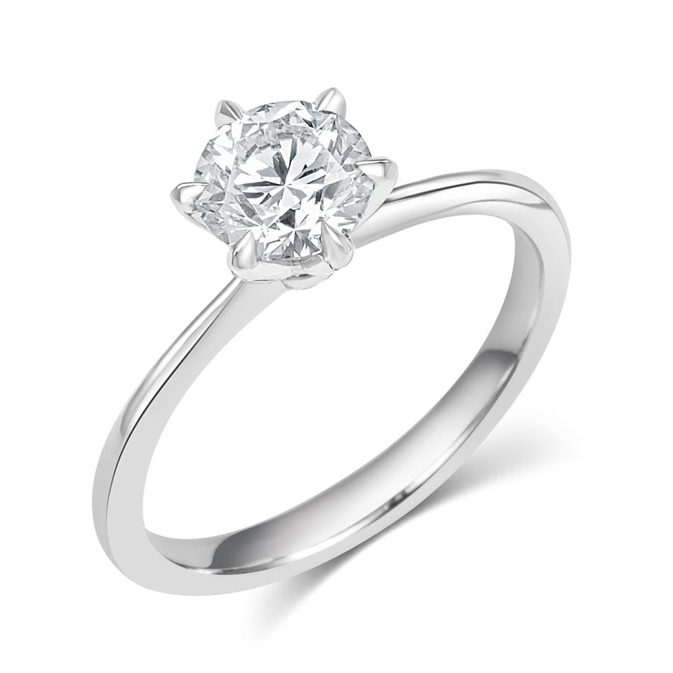 Platinum Six Claw Diamond Solitaire Engagement Ring 1.00ct Image 1