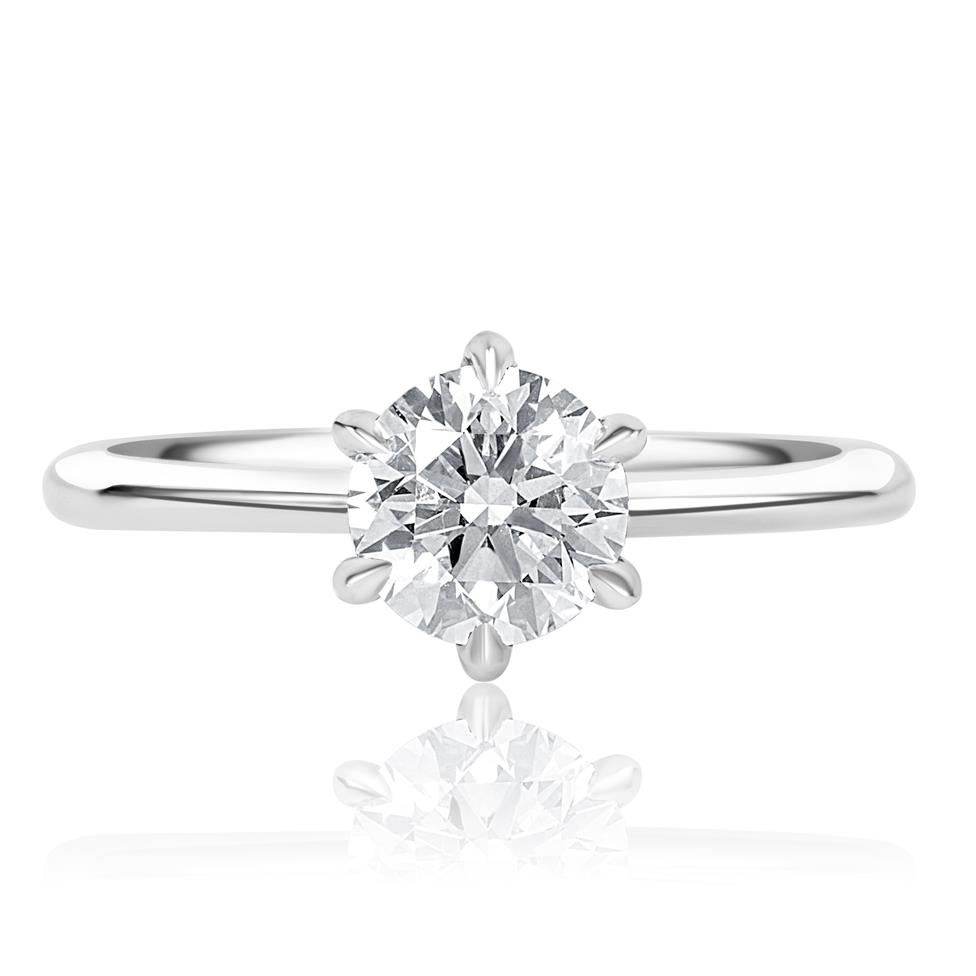 Platinum Six Claw Diamond Solitaire Engagement Ring 1.00ct Thumbnail Image 1