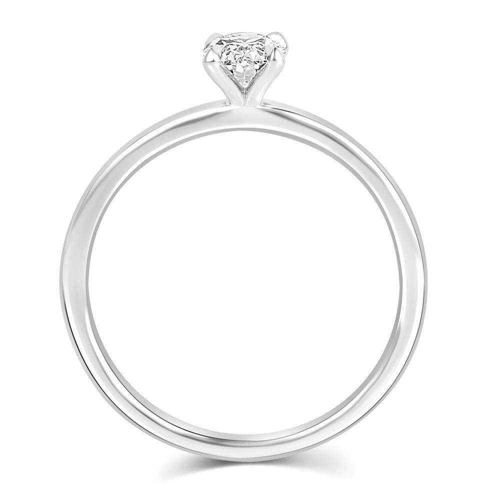 Platinum Oval Cut Diamond Solitaire Engagement Ring 0.50ct Thumbnail Image 2