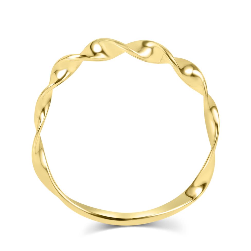 18ct Yellow Gold Twist Design Dress Ring  Thumbnail Image 2
