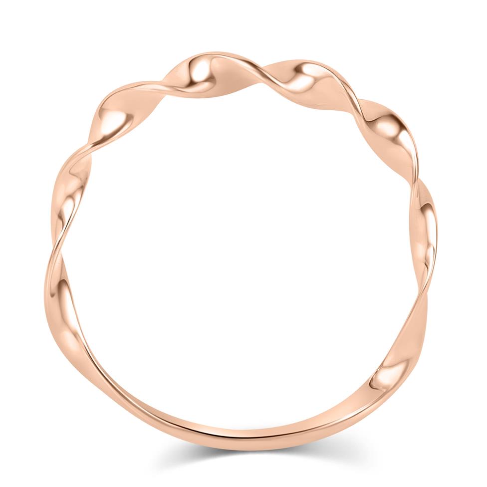 18ct Rose Gold Twist Design Dress Ring Thumbnail Image 2