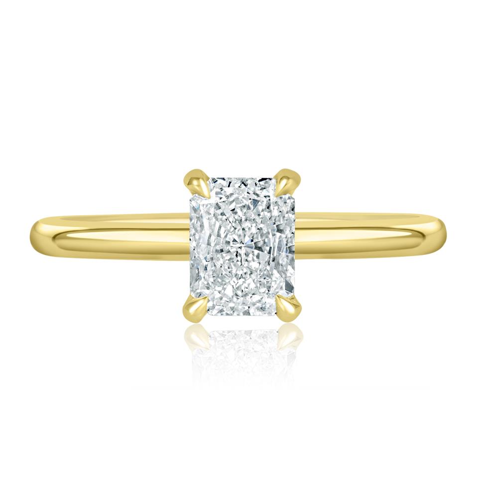 18ct Yellow Gold Radiant Diamond Solitaire Engagement Ring 0.98ct Thumbnail Image 1