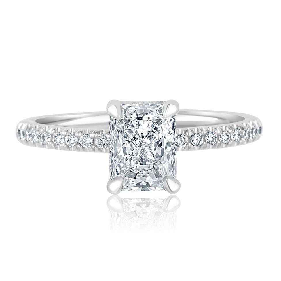 Platinum Radiant Diamond Solitaire Engagement Ring 1.30ct Thumbnail Image 1