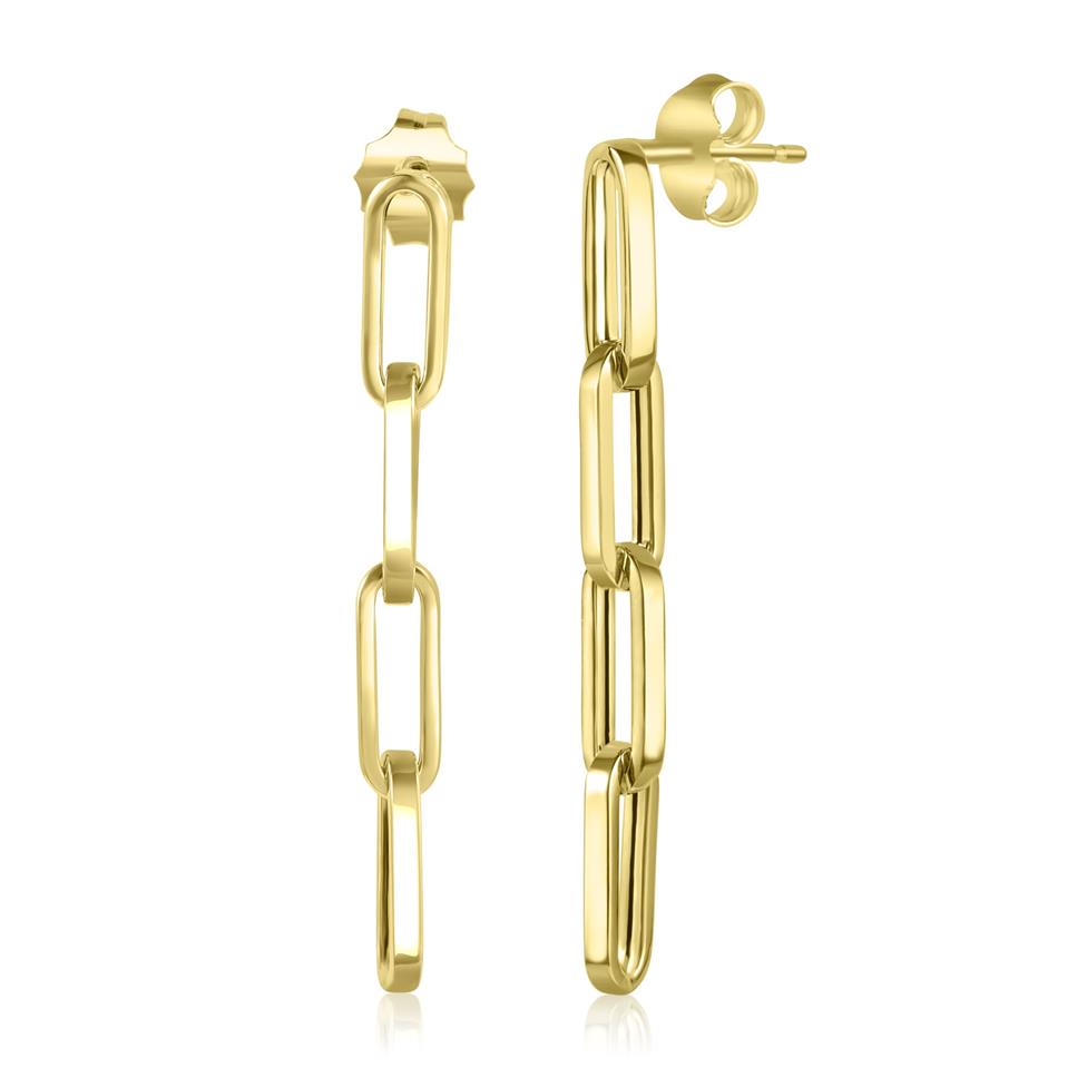 18ct Yellow Gold Paperlink Earrings Thumbnail Image 0