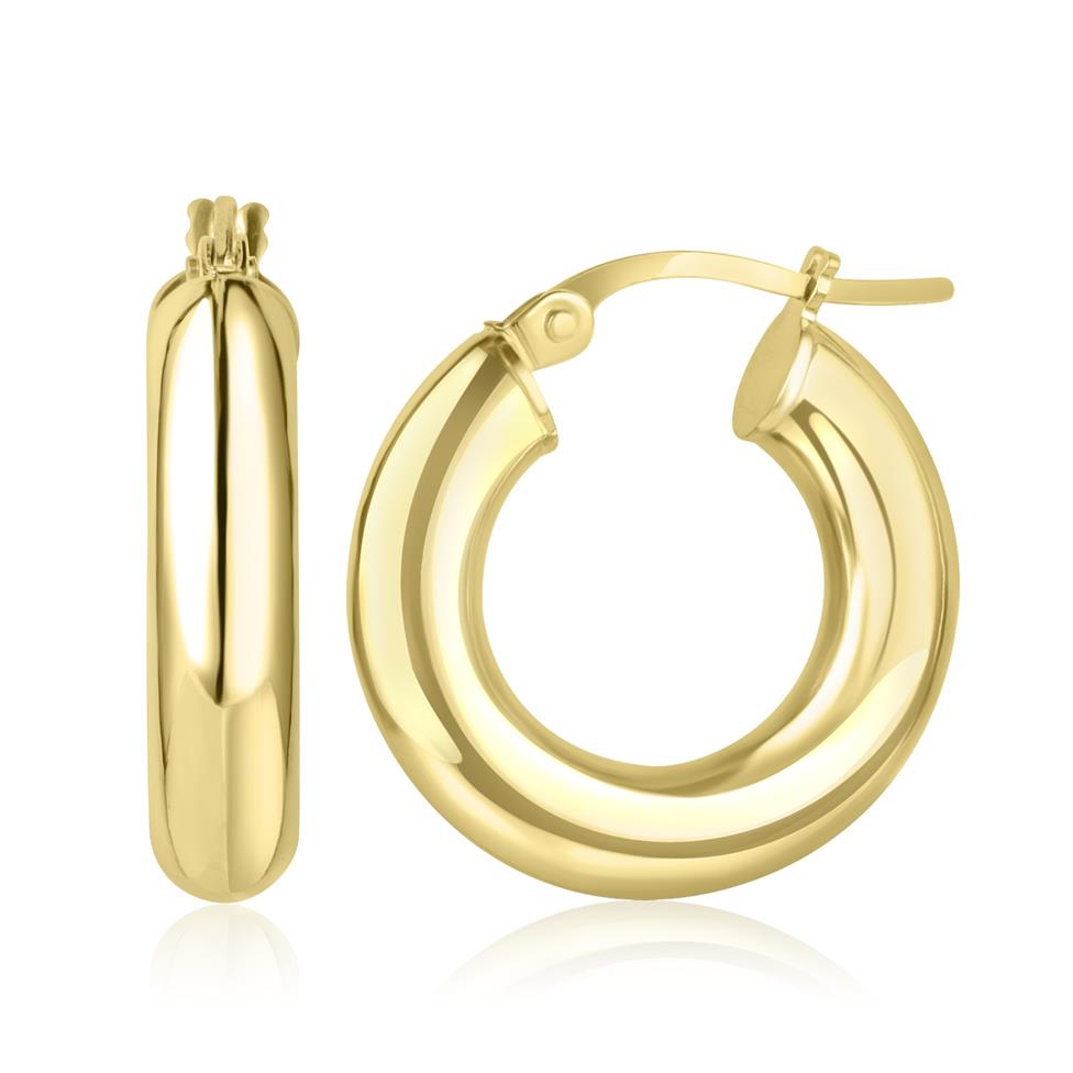 18ct Yellow Gold Hoop Earrings 18mm Image 1