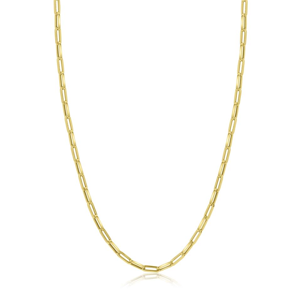 18ct Yellow Gold Paperlink Necklace 45cm Thumbnail Image 0
