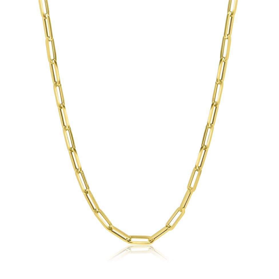 18ct Yellow Gold Paperlink Necklace 45cm Thumbnail Image 0