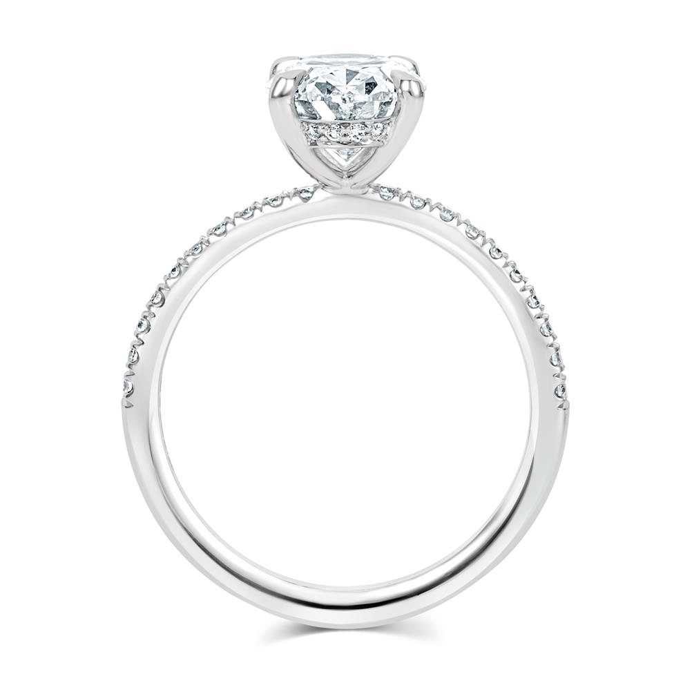 Platinum Oval Cut Diamond Solitaire Engagement Ring 2.31ct Thumbnail Image 2