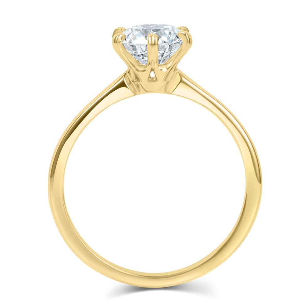 18ct Yellow Gold Six Claw Diamond Solitaire Engagement Ring 1.20ct Thumbnail Image 3