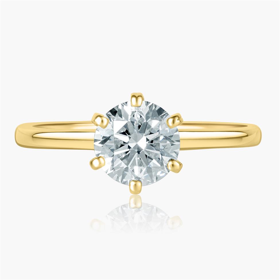 18ct Yellow Gold Six Claw Diamond Solitaire Engagement Ring 1.20ct Thumbnail Image 2