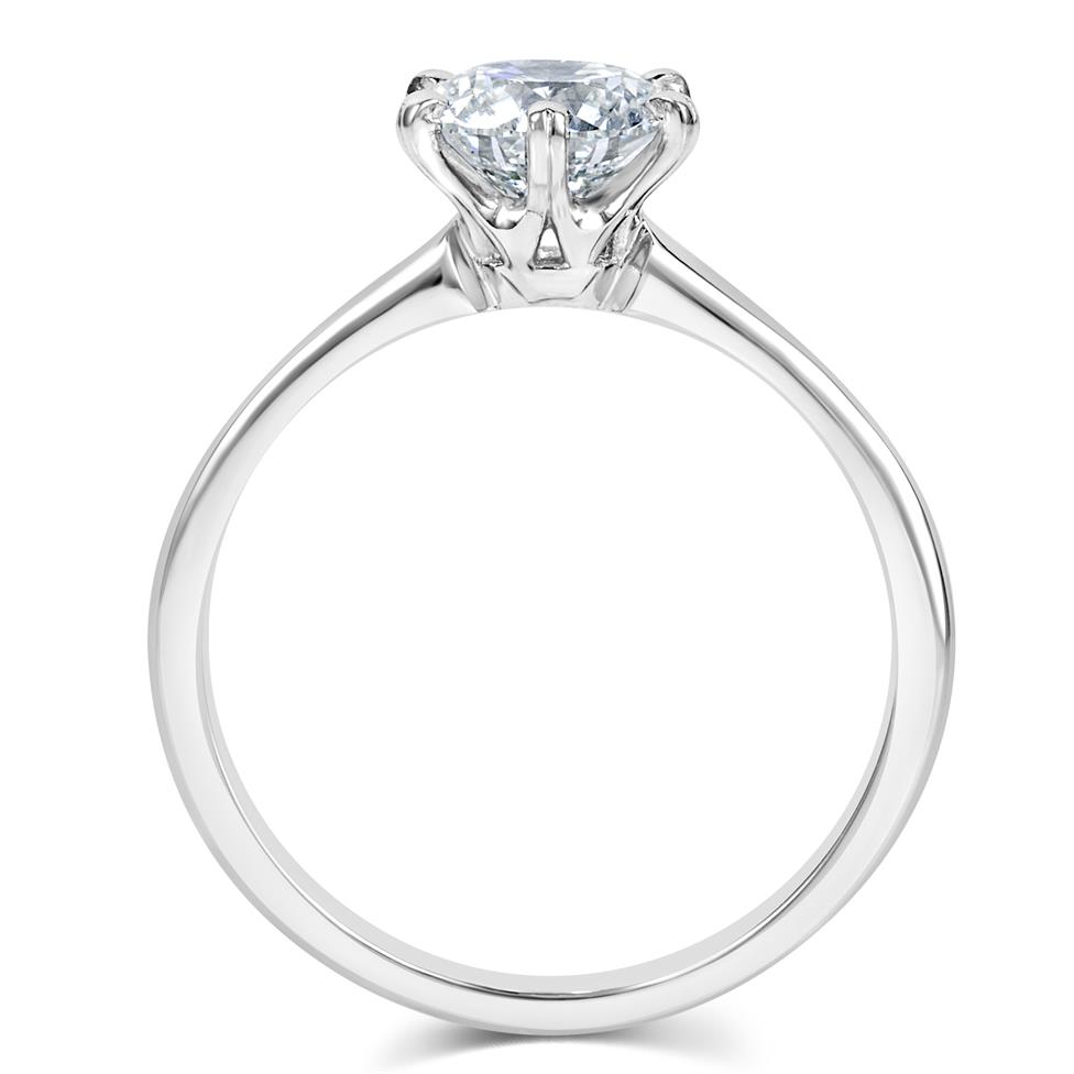 Platinum Six Claw Diamond Solitaire Engagement Ring 1.20ct Thumbnail Image 2