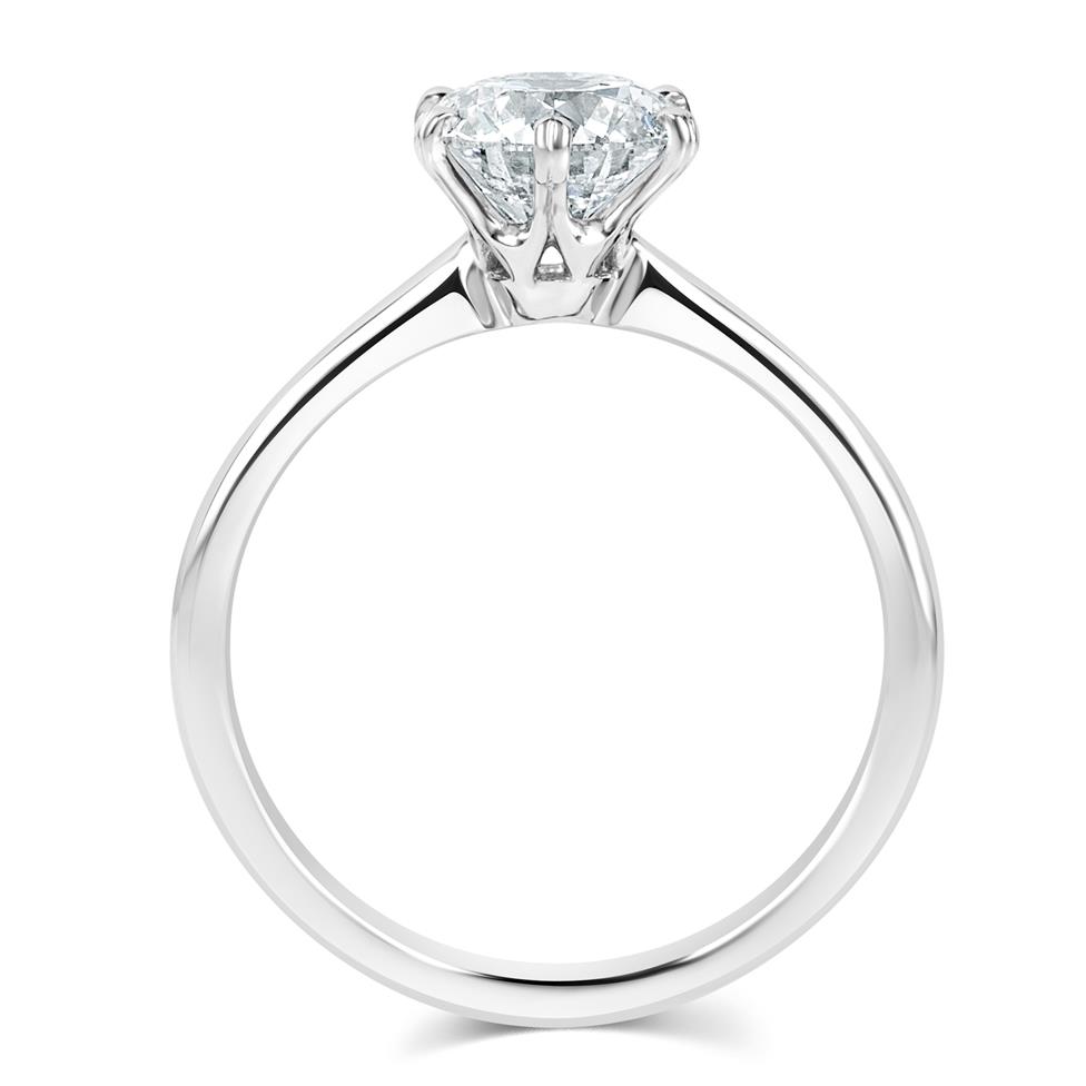 Platinum Six Claw Diamond Solitaire Engagement Ring 1.50ct Thumbnail Image 2