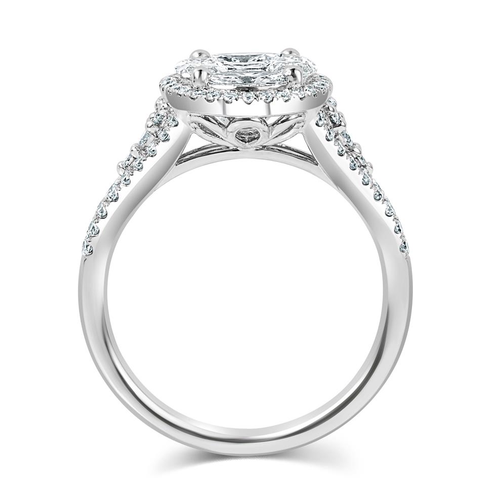 Platinum Illusion Detail Diamond Oval Dress Ring 1.60ct Thumbnail Image 2