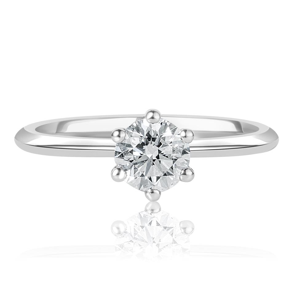 Platinum Six Claw Diamond Solitaire Engagement Ring 0.70ct Thumbnail Image 1