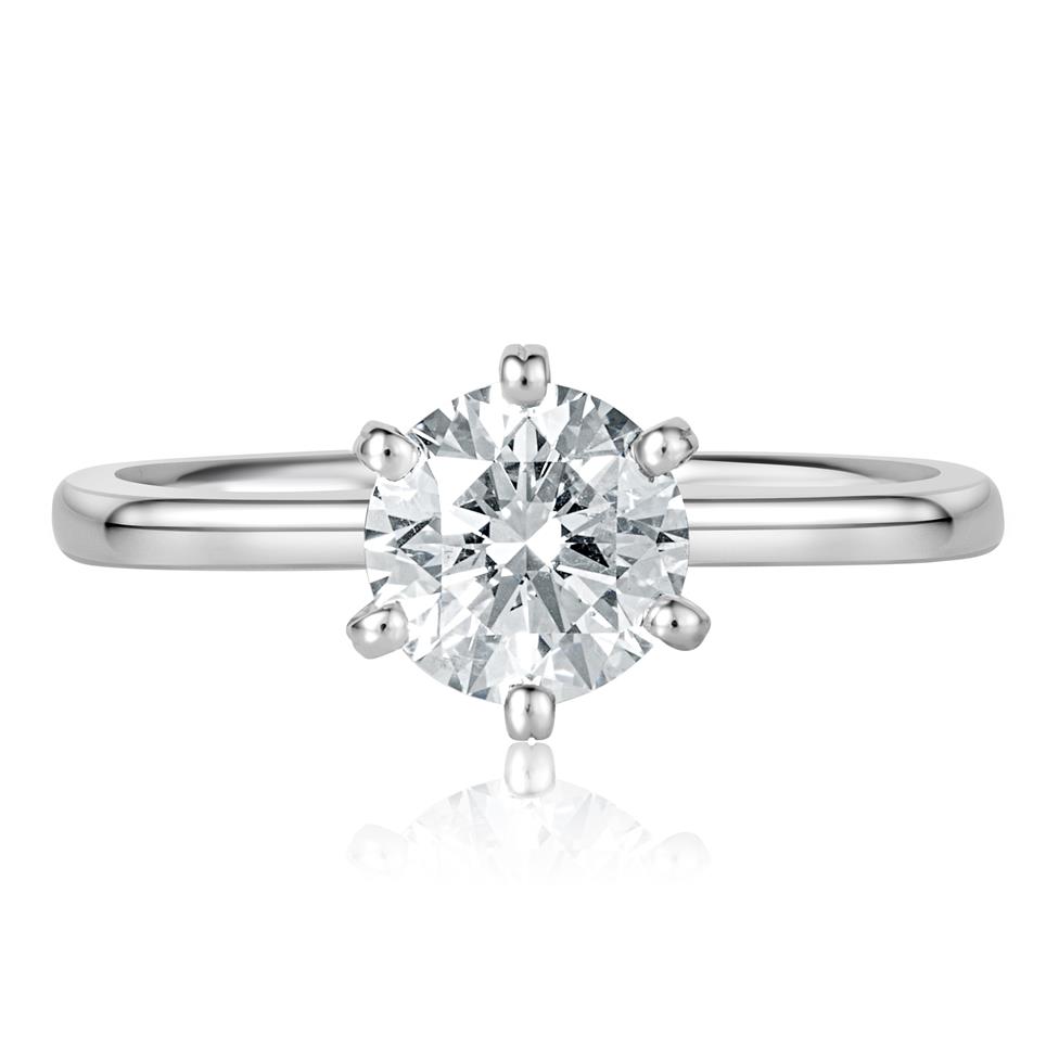 Platinum Six Claw Diamond Solitaire Engagement Ring 1.20ct Thumbnail Image 1