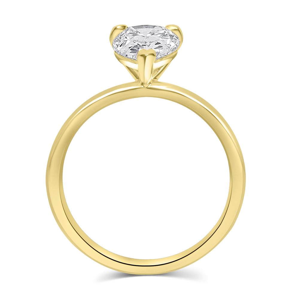 18ct Yellow Gold Pear Shape Diamond Solitaire Engagement Ring 2.12ct  Thumbnail Image 2