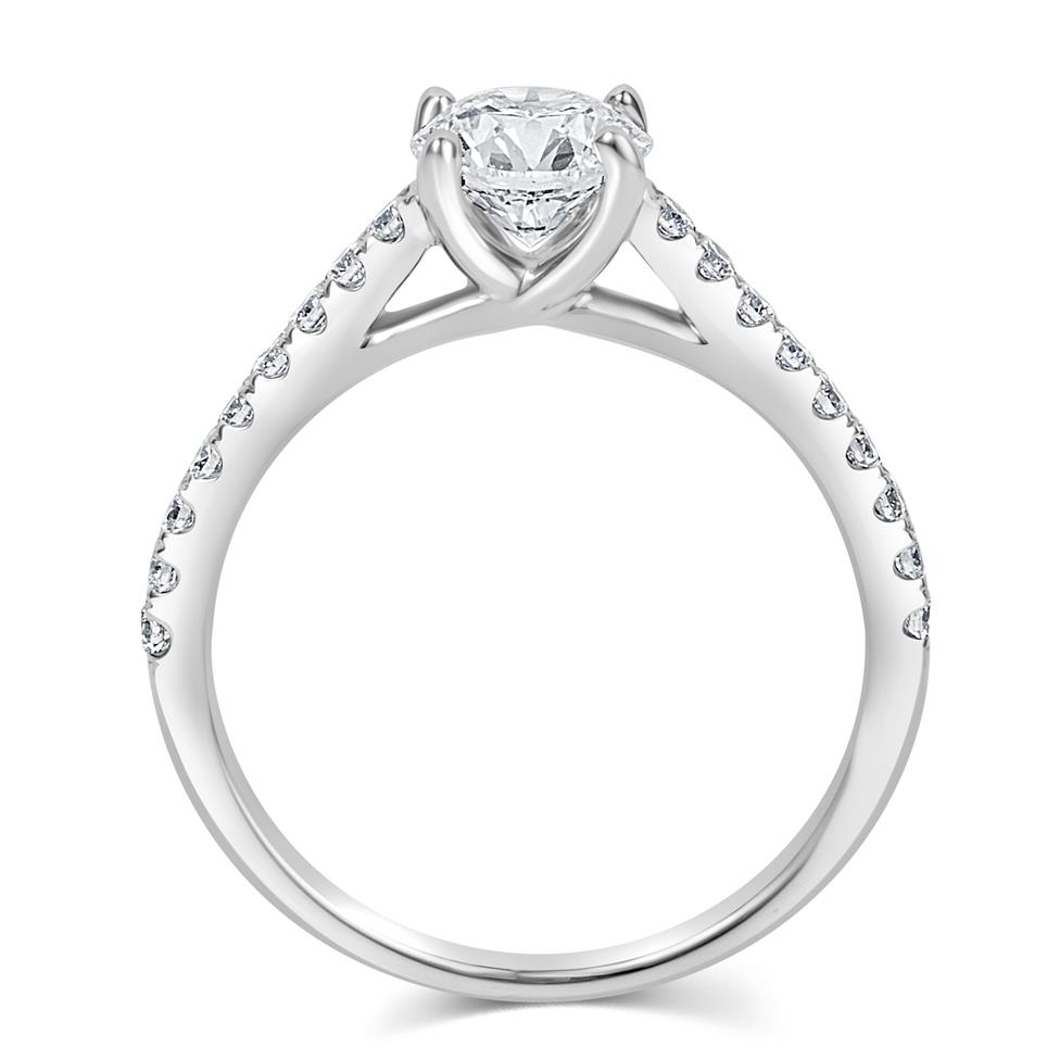 Platinum Diamond Solitaire Engagement Ring 1.30ct Thumbnail Image 2