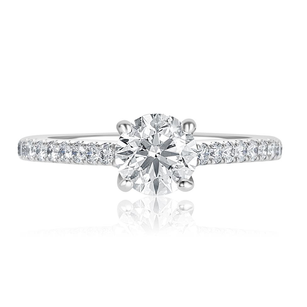 Platinum Diamond Solitaire Engagement Ring 1.30ct Thumbnail Image 1