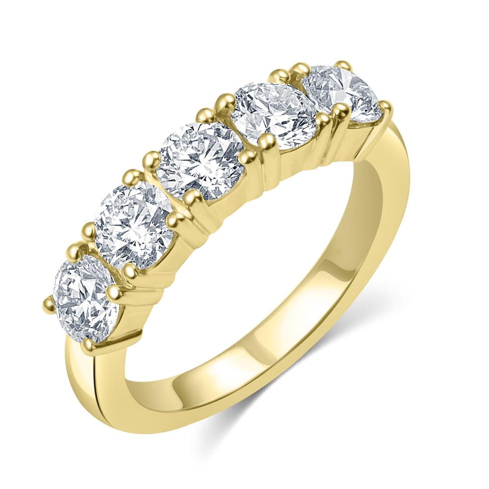 18ct Yellow Gold Five Stone Diamond Engagement Ring 2.00ct Thumbnail Image 0
