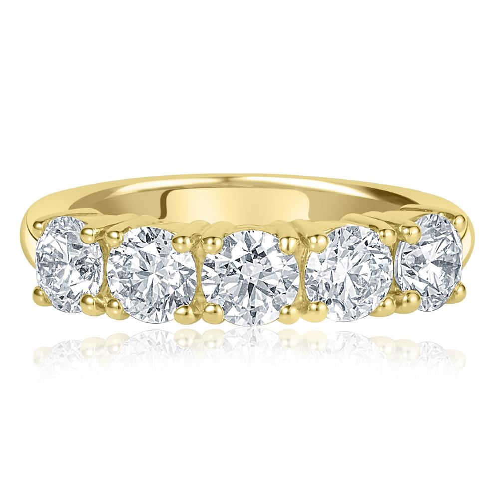 18ct Yellow Gold Five Stone Diamond Engagement Ring 2.00ct Thumbnail Image 1