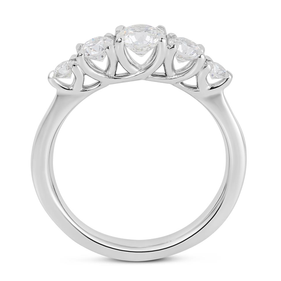 Platinum Five Stone Diamond Engagement Ring 0.80ct Thumbnail Image 2