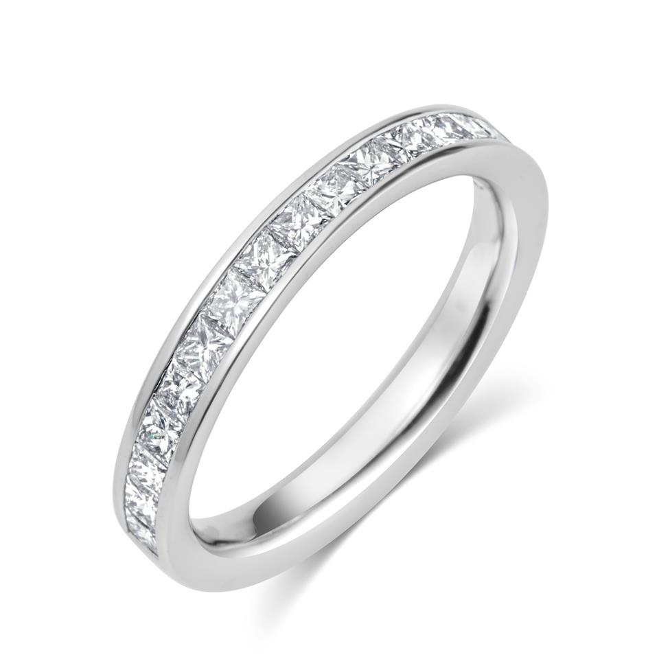 Platinum Princess Cut 0.75ct Diamond Half Channel Ring Image 1