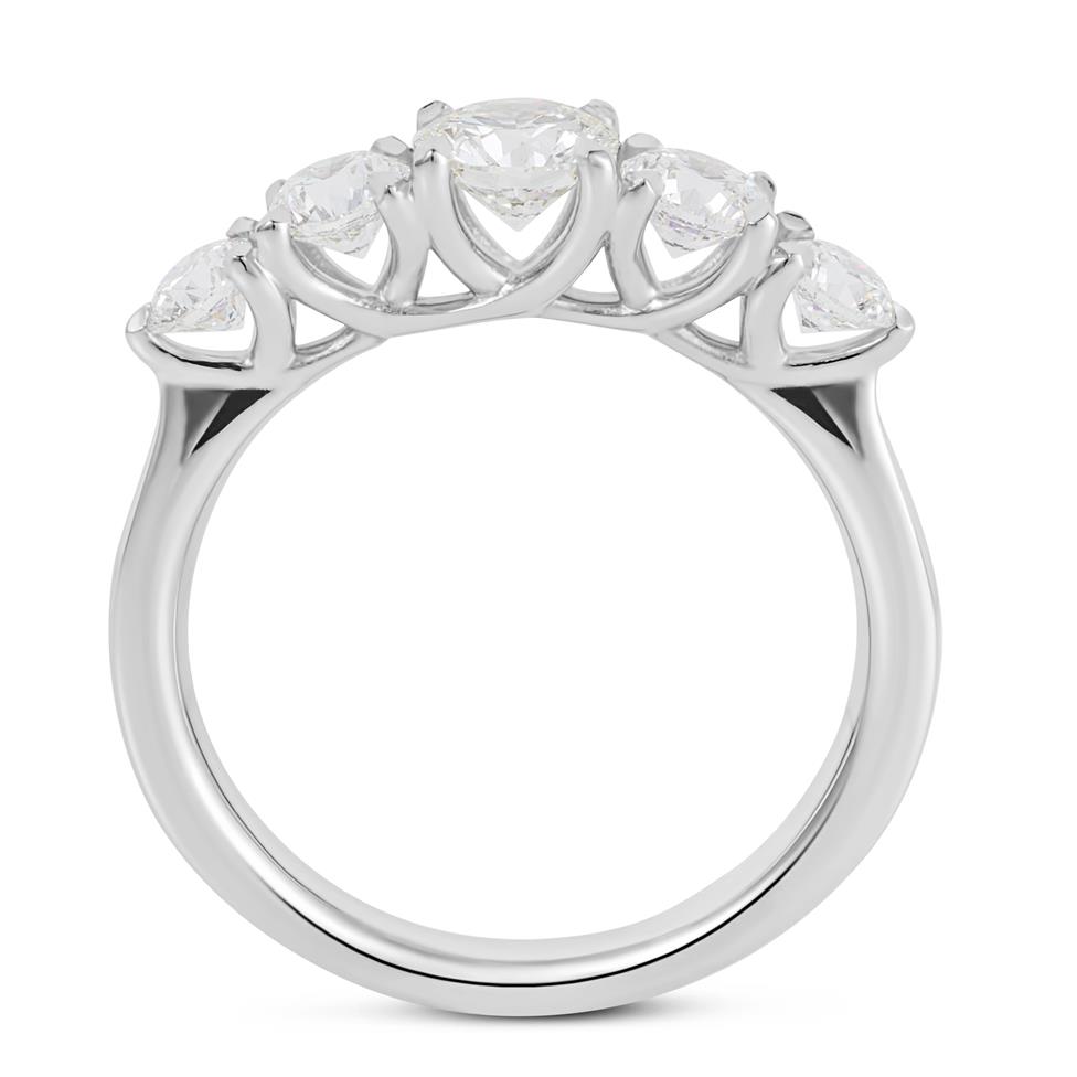 Platinum Five Stone Diamond Engagement Ring 1.25ct Thumbnail Image 2