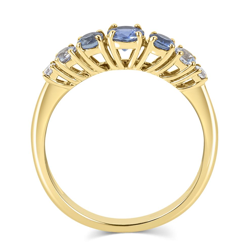 Bonbon 18ct Yellow Gold Blue Sapphire and Diamond Dress Ring  0.78ct Thumbnail Image 2