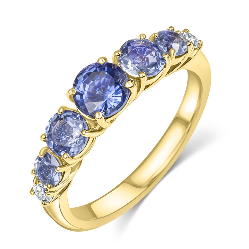 Bonbon 18ct Yellow Gold Sapphire and Diamond Dress Ring  1.55ct Thumbnail Image 0