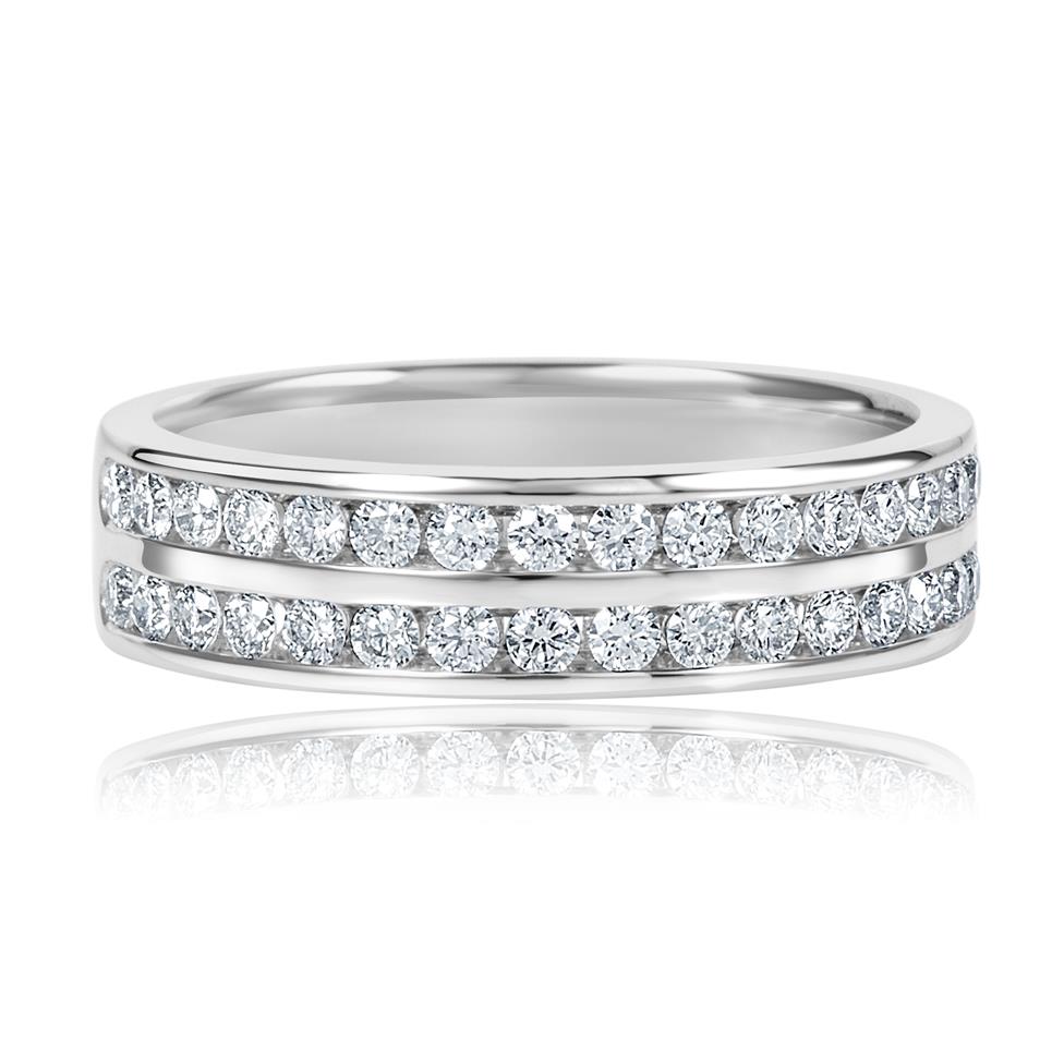 Platinum  Double Row Diamond Eternity Ring 0.50 Thumbnail Image 1