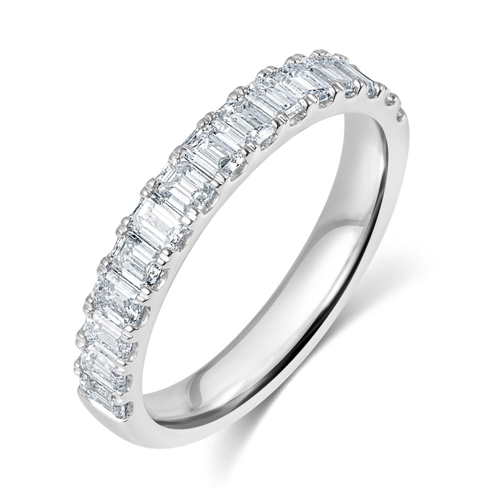 Platinum Diamond Half Eternity Ring 0.95ct Image 1