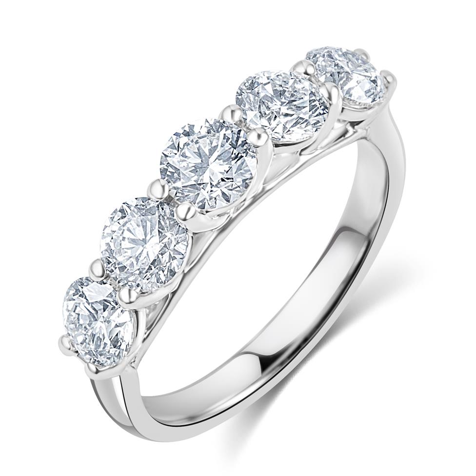 Platinum Diamond Five Stone Half Eternity Ring 2.00ct  Thumbnail Image 0