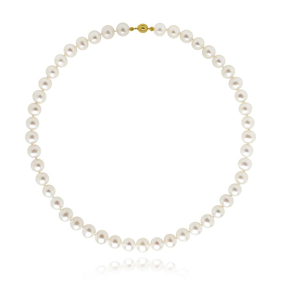 18ct Yellow Gold Freshwater Pearl Necklace 7.5-8.0mm | 45cm  Thumbnail Image 0