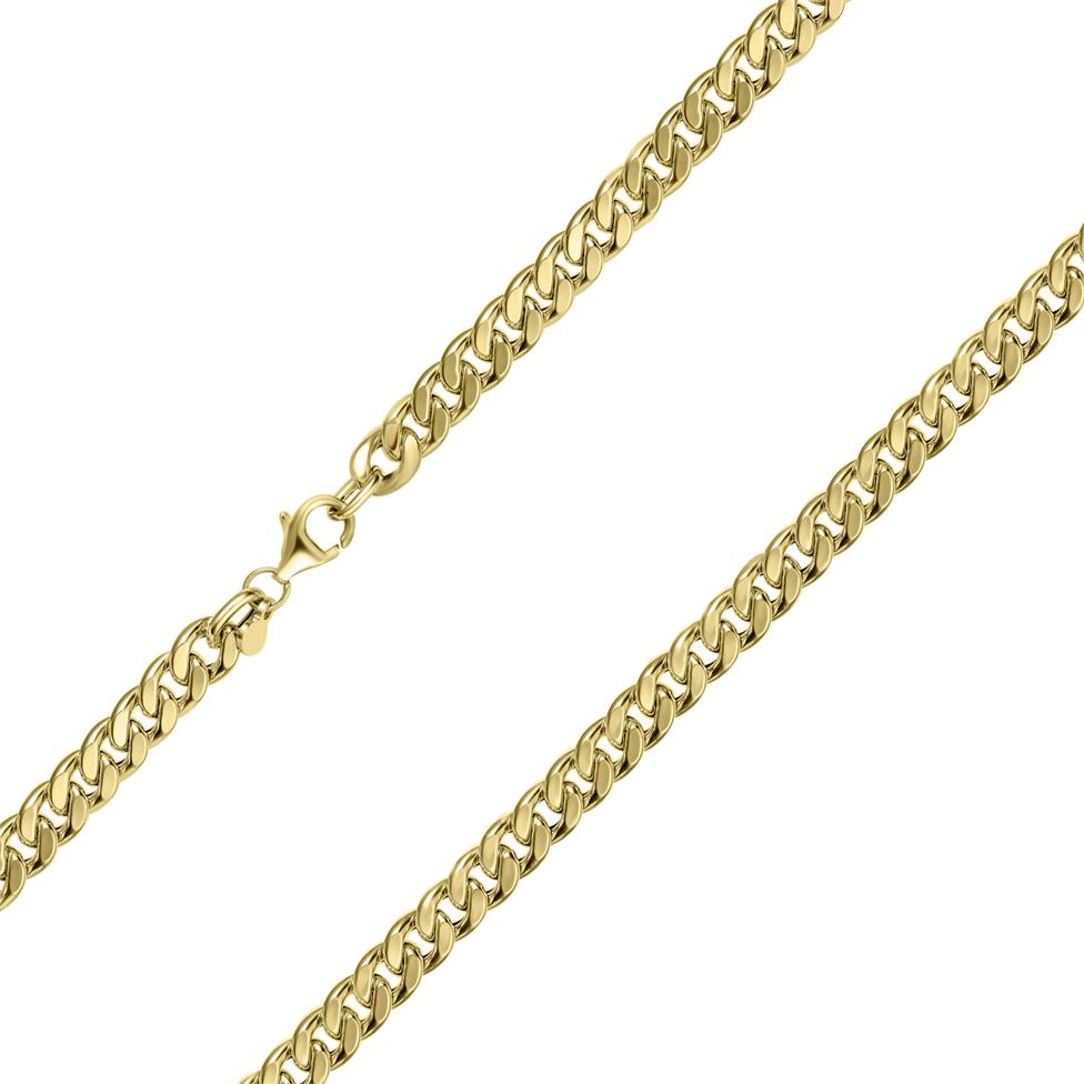 18ct Yellow Gold Flat Curb Link Necklace 50cm Thumbnail Image 0