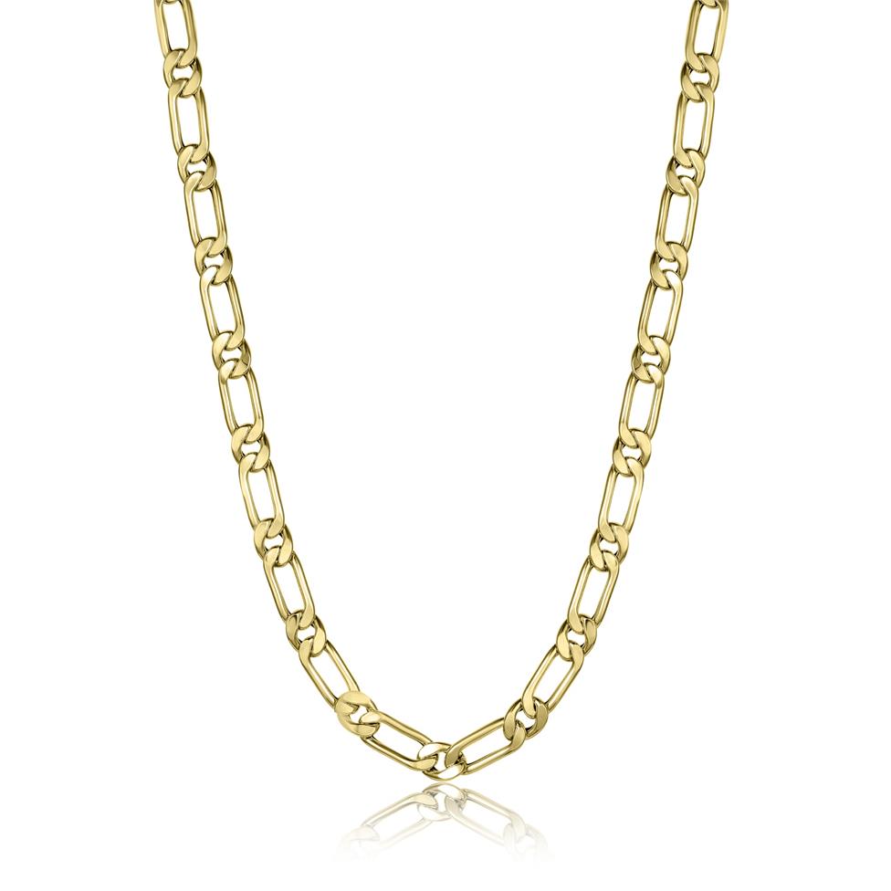 18ct Yellow Gold Figaro Link Necklace Thumbnail Image 1