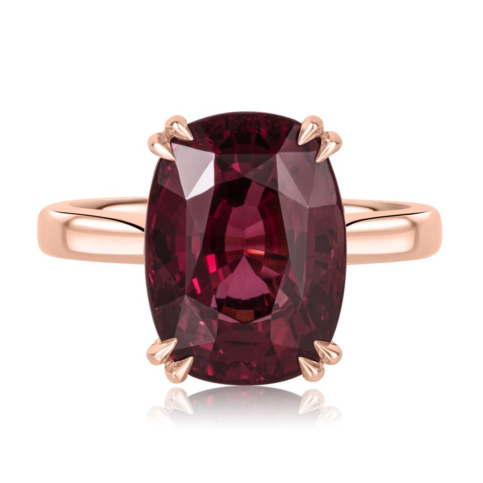 18ct Rose Gold Cushion Cut Rhodolite Garnet Cocktail Ring Thumbnail Image 1