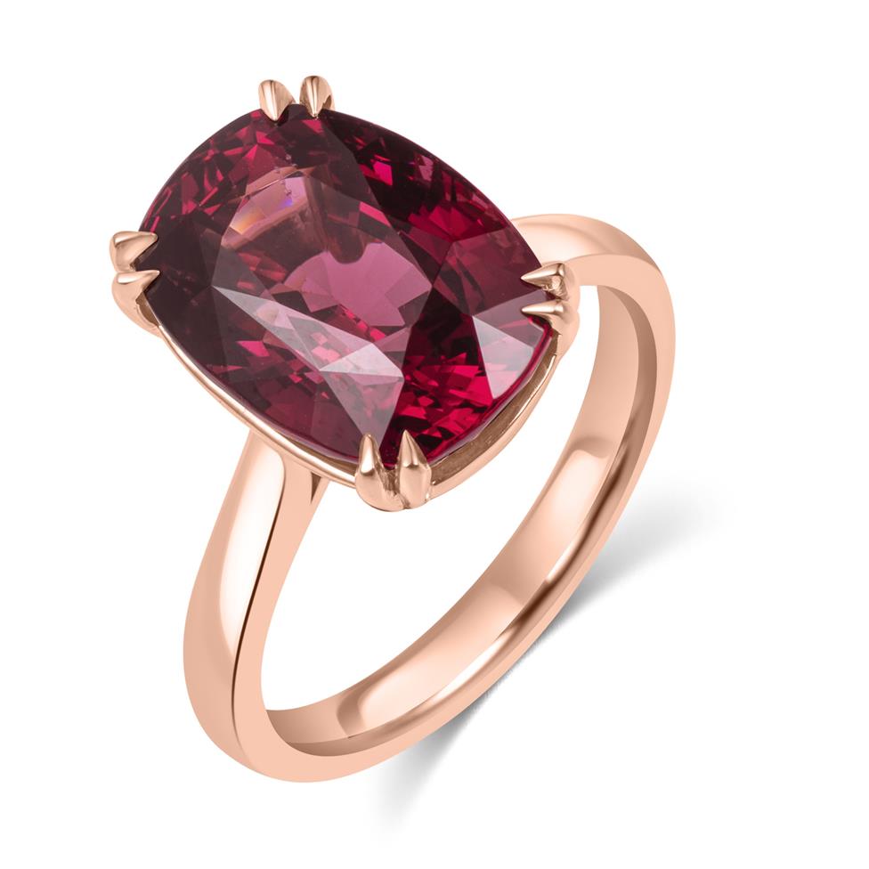 18ct Rose Gold Cushion Cut Rhodolite Garnet Cocktail Ring Thumbnail Image 0