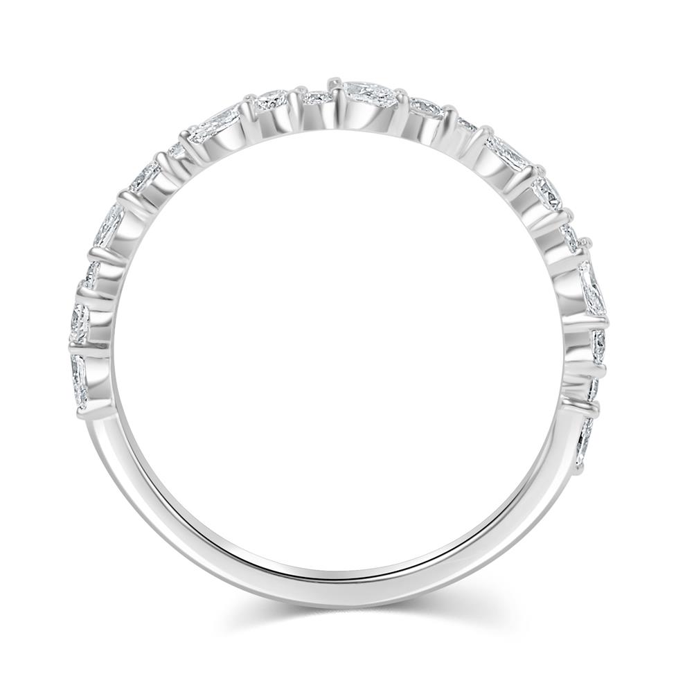 Platinum Marquise and Round Diamond Half Eternity Ring Thumbnail Image 2