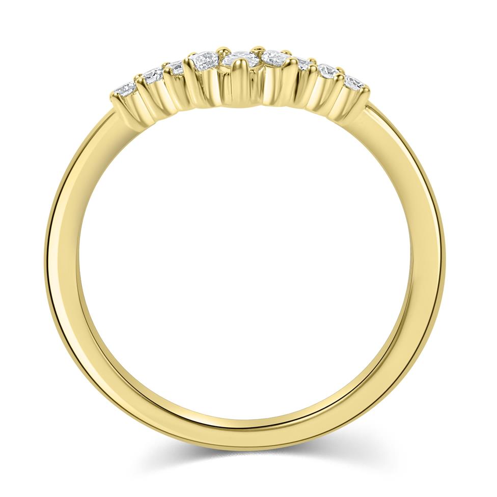 18ct Yellow Gold Marquise Diamond Set Shaped Ring 0.23ct Thumbnail Image 2