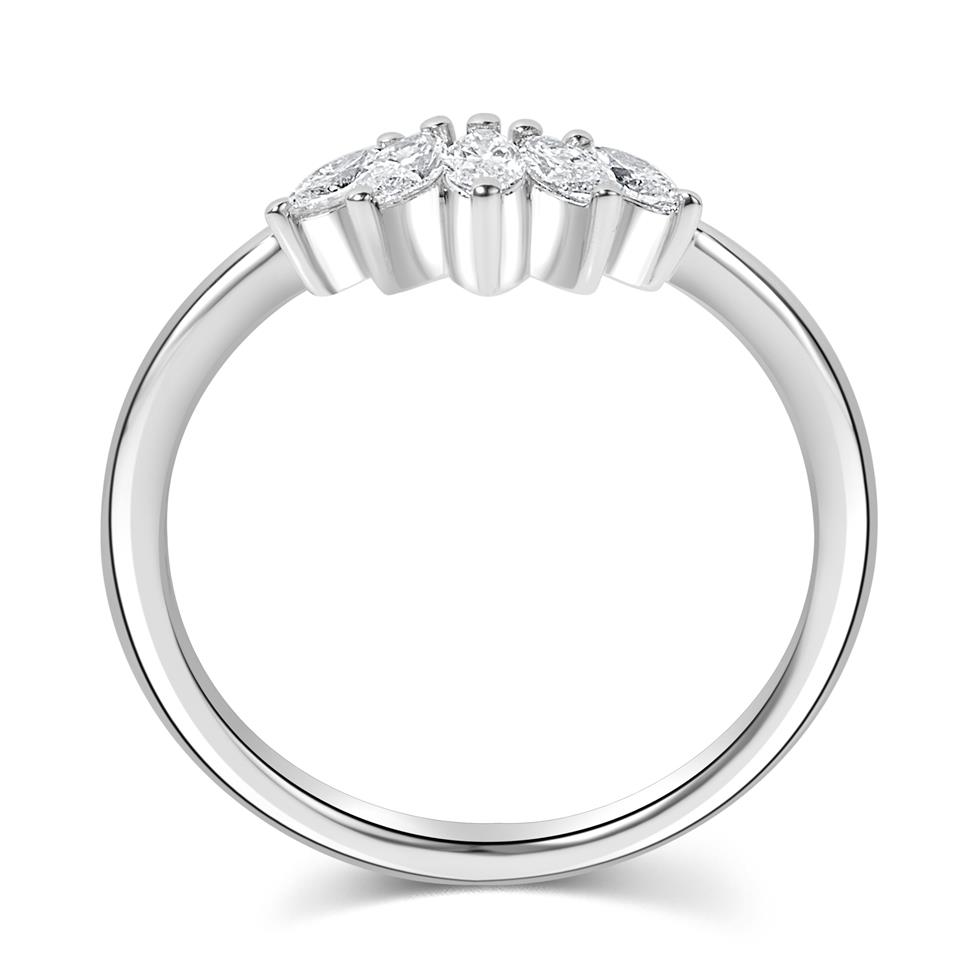 Platinum Marquise Diamond Set Wedding Ring 0.37ct Thumbnail Image 3