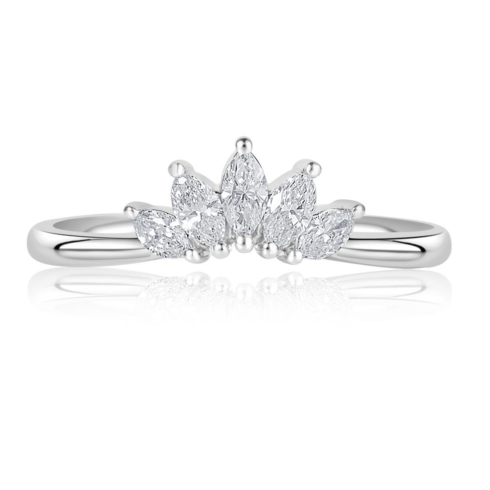 Platinum Marquise Diamond Set Wedding Ring 0.37ct Thumbnail Image 2