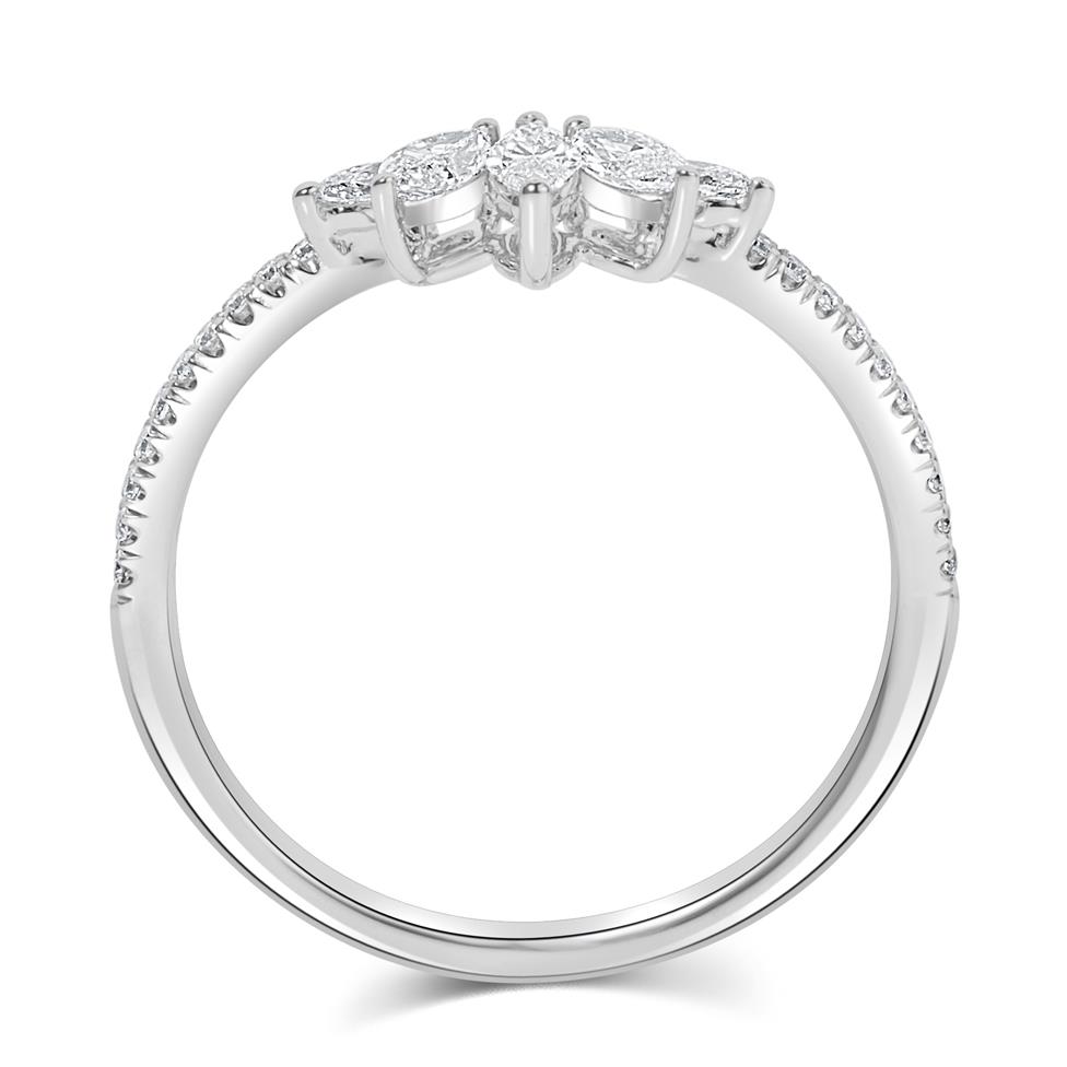 Platinum Marquise Diamond Set Wedding Ring 0.40ct Thumbnail Image 2