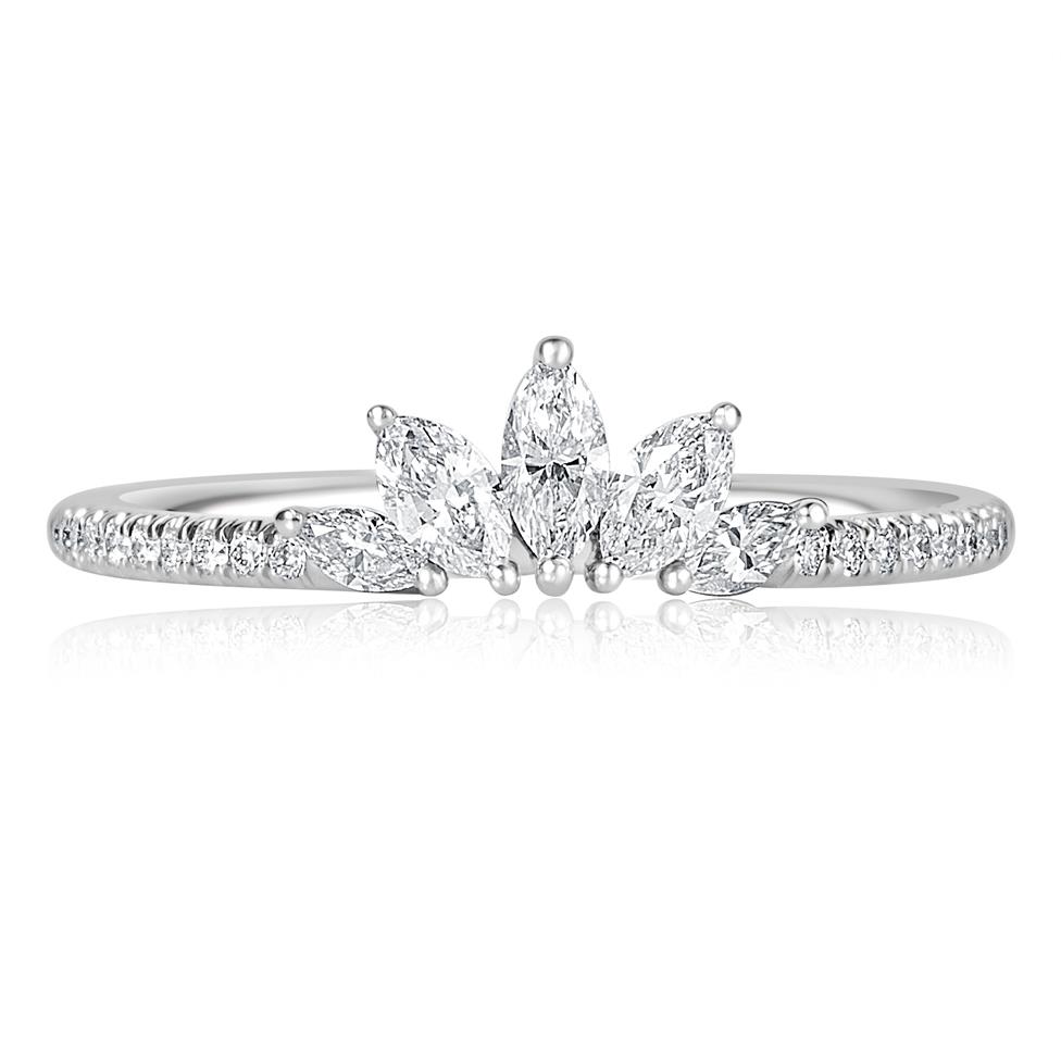 Platinum Marquise Diamond Set Wedding Ring 0.40ct Thumbnail Image 1