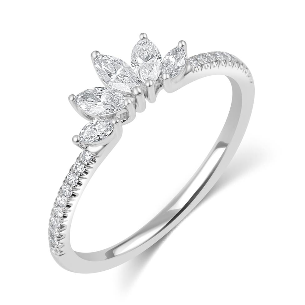 Platinum Marquise Diamond Set Wedding Ring 0.40ct Thumbnail Image 0