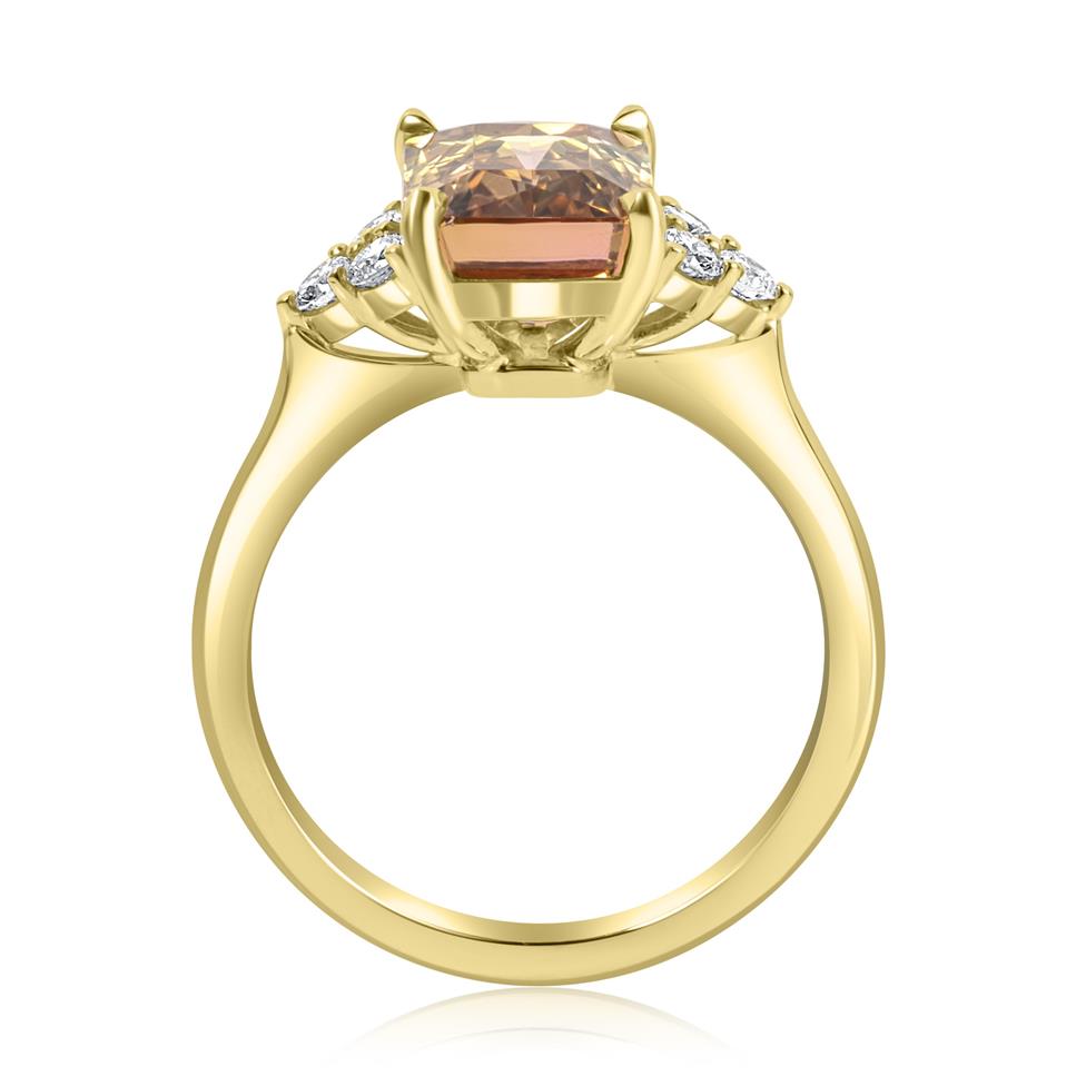 18ct Yellow Gold Watermelon Tourmaline Dress Ring Thumbnail Image 3